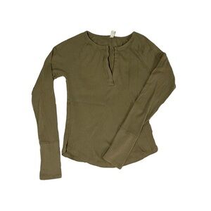 Free People Green v neck Blouse